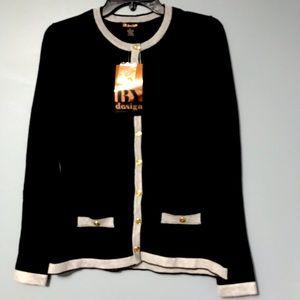 By Design button front color block cardigan